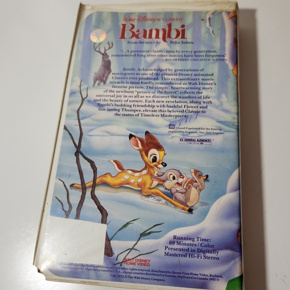 Disney Black Diamond Classics Bambi VHS Tape - Picture 3 of 10
